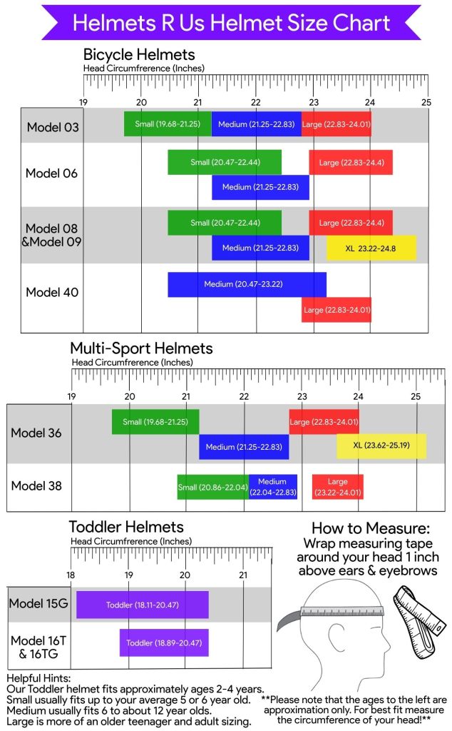 Helmets R Us Helmet Size Chart With Helpful Hints 634x1024